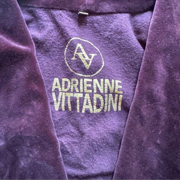 Adrienne Vittadini Cardigan Open Shawl Sweater Purple Velour Womens Size Medium - Picture 12 of 13